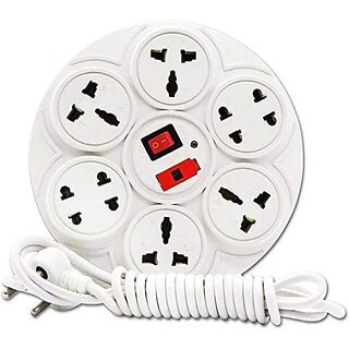 HFK Eight switches Round Extension Cord With 2 mtr.Long Wire