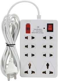 Pack of 2 HFK Eight switches Extension Cord With 2 mtr. Wire