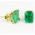 CEYLONMINE- Unheated Green Emerald Stone Stud Earring Certified Stone Panna  Gold Plated Earrings For Women