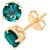 CEYLONMINE - Natural Green Emerald Stone Stud Earring Gold plated earring for girls