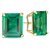 CEYLONMINE - Natural Green Emerald Stone Stud Earring Gold plated earring for girls