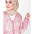 SILK ROUTE London V Neck Pink Floral Sheer Outerwear Without Hijab For Women Height 5'8 inch