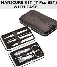7 in1 Leatherette Manicure  Pedicure Kit 7 Pcs