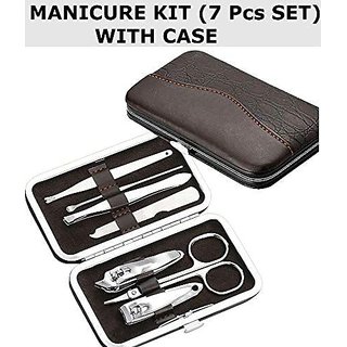 7 in1 Leatherette Manicure  Pedicure Kit 7 Pcs