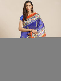 SVB Saree Blue Colour Art Silk Printed  Saree