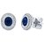 CEYLONMINE- Blue sapphire stud silver earrings with lab certificate precious stone neelam earrings for girls  women