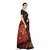 XAYA Red and Black Mysore Silk Printed Casual / Formal Sarees For Women