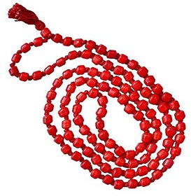 CEYLONMINE- Red Corla Mala For Unisex certified  Original Coral/Moonga 108 Beads Mala