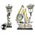 Ship shape showpiece with lamp and clock for decoration