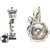 Ship shape showpiece with lamp and clock for decoration