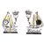 Ship shape showpiece with lamp and clock for decoration