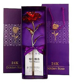 24K red Rose Flower Golden Dipped Valentine Day With Box Unique Gift/friendship day gift