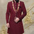 Lucky Jewellery Designer Wedding Multi Strand Gold and Maroon Color Dulha Har Layered Pearl Maharaja Haar Groom Necklace Set for Men (580-M6DM-1011-LCT-M)