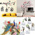 Combo of 4 Eja Art Multicolor PVC Vinyl Love Birds With Hearts Wall Sticker.