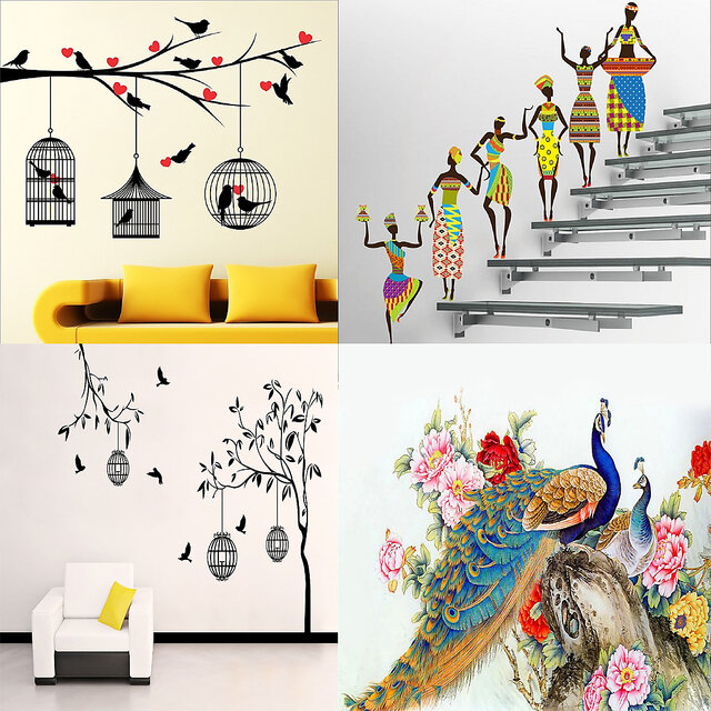 Buy Eja Art Love Bird Vinyl Wall Sticker (Combo of 4). Online @ ₹299 ...