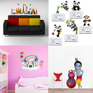 Buy EJA Art Combo of 4 Wall Sticker Destinations-(45 X 150 Cms)|Cute ...