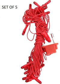 HFK 5 mtr. Pack of 5 Red Diwali Rise Light Jhalar,