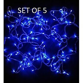 HFK 5 mtr. Pack of 5 Blue Diwali Rise Light Jhalar,