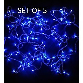 HFK 5 mtr. Pack of 5 Blue Diwali Rise Light Jhalar,
