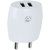 ARU AR-245 2.1 Amp Dual Port Fast Charger With Charge  Sync USB Cable- White