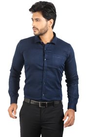 Corporate Club Formal Office Wear Navy Blue Shirt for Mens (GLT-4 )