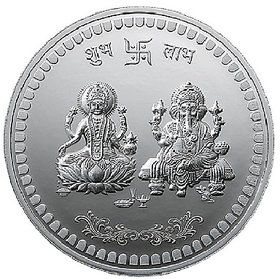 CEYLONMINE 20 gram Silver Ganesh  Laxmi Ji Coin