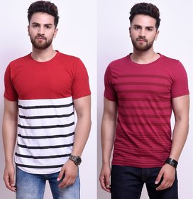 Odoky Axxitude Men Multicolor Round Neck T-Shirts For (Pack of 2)