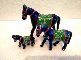 RAJASTHANI DESIGN FIBER ANIMAL SET PACK-3 ( SMALL SIZE TO LARGE).