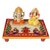 RAJASTHANI MARBLE MEENAKARI DIWALI FESTIVAL LAXMI GANESHA CHOKI SIZE 6 INCH CHOKI AND 2 INCH LAXMI GANESH.