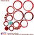 Look Decor-20 Ring And Dots-(Red-Pack of 20)-3D Acrylic Mirror Wall Stickers Decoration for Home Wall Office Wall Stylish and Latest Product Code Number 64