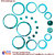Look Decor-20 Ring And Dots-(Blue-Pack of 20)-3D Acrylic Mirror Wall Stickers Decoration for Home Wall Office Wall Stylish and Latest Product Code Number 68