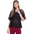 Texco Women Black Peplum Embroidered Lace Party Top
