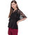 Texco Women Black Peplum Embroidered Lace Party Top