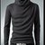 Pause Black Solid Cowl Neck Slim Fit Full Sleeve Men'S T-Shirt