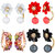 Jewels Galaxy Flowerets AD Multicolor Earrings And Rose Gold Plated Cubic Zirconia Earrings With Multicolor Stud Earring