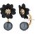 Jewels Galaxy Flowerets AD Multicolor Earrings And Rose Gold Plated Cubic Zirconia Earrings With Multicolor Stud Earring