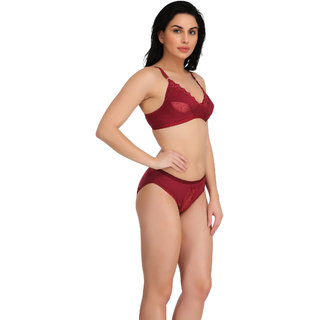 Empisto Branded lingerie set Maroon Color Cotton Fabric Bra