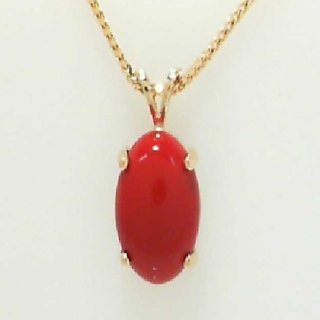 Unheated  Untreated stone Coral pendant 7.25 Ratti Precious Stone red moonga Pendant gold plated by ceylonmine