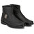 Atton men's black leather formal long boot shoes