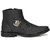 Atton men's black leather formal long boot shoes