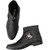 Atton men's black leather formal long boot shoes