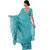 Saadhvi Turquoise Georgette Ruffel Saree With Blouse