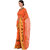 Saadhvi Orange Striped Cotton Silk Saree with Blouse
