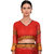 Saadhvi Red Striped Cotton Silk Saree with Blouse