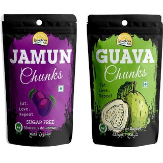 Kamdhenu Foods Dried Fruit Jamun Chunks and Guava Chunks Healthy Snacks Combo (Set of 2)