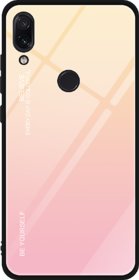 Redmi Note 7, Note 7 Pro Tempered Glass Back Cover, Scratch Resistant and Double Colour case by Tinsley PINK