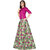 Saadhvi Green and Pink Banglori Satin Floral Print Semi Stitched Lehenga Choli