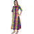 Saadhvi Multicolor Taffeta Silk Checkered Print Flared Gown