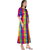 Saadhvi Multicolor Taffeta Silk Checkered Print Flared Gown