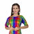 Saadhvi Multicolor Taffeta Silk Checkered Print Flared Gown